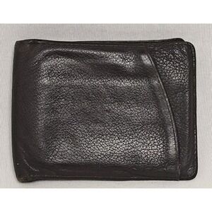 Vintage Dockers Men's Brown Full Grain Leather Stitched Wallet Bifold Embossed